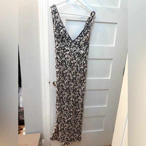 Free People Black and beige Floral Midi Dress - Picture 5 of 12